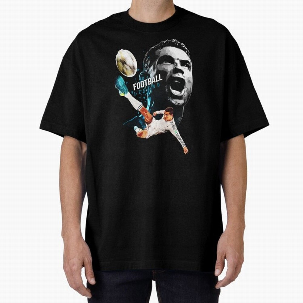 Cristiano Ronaldo Oversized T-Shirt Feel the Roar of Match Day Hype around FIFA World Cup 2026, Messi and Cristiano Ronaldo, England and Germany, Sports Nostalgia, International Competition, Famous Players and Unforgettable Victories; Made for