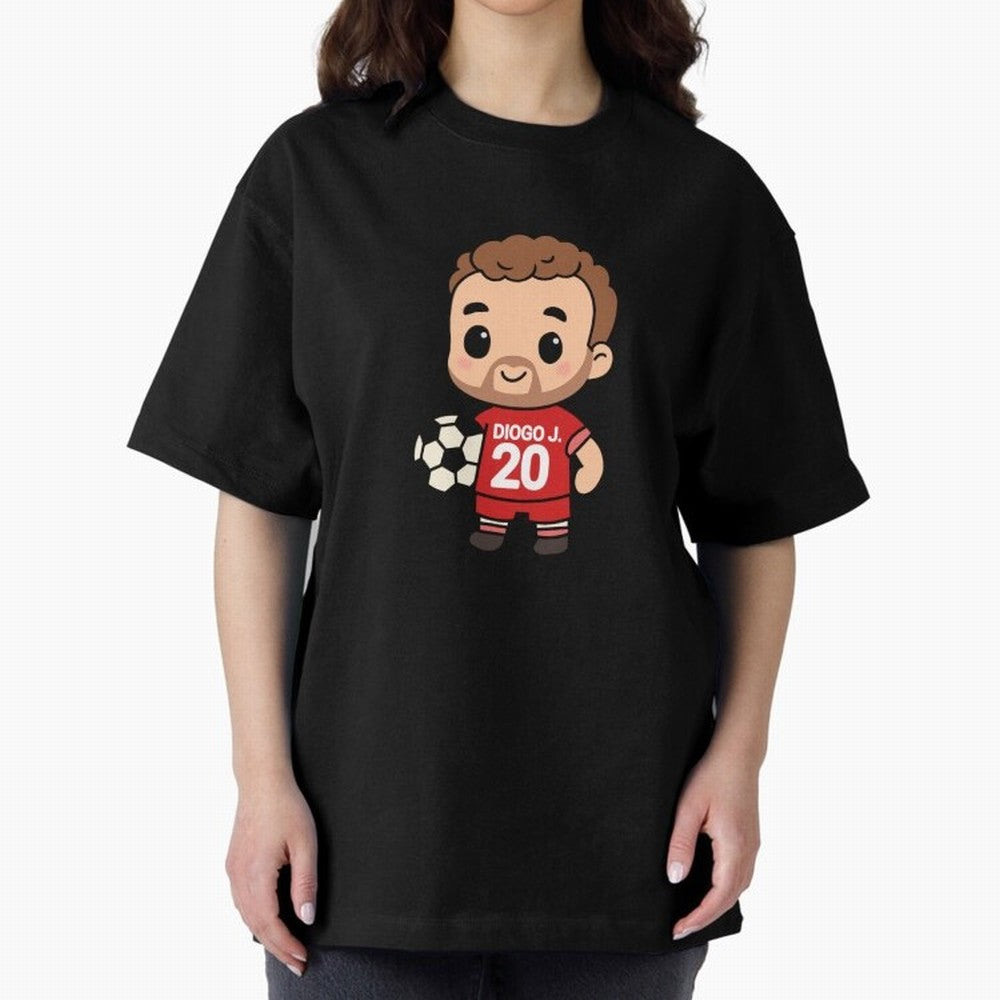 Diogo Jota jersey | manga | cute kawaii | by Nooby Draw Oversized T-Shirt Show Championship Spirit for FIFA World Cup 2026 USA Canada Mexico for Fans of Neymar and Brazil, Portugal and Argentina, Bringing Global Supporter Spirit, Legendary Goals,