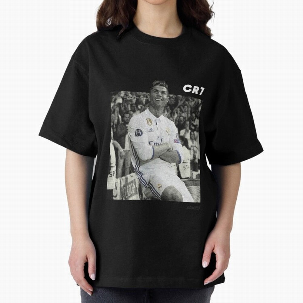 Cristiano Ronaldo | MR. CHAMPIONS LEAGUE Oversized T-Shirt Turn Up for FIFA World Cup 2026 USA Canada Mexico Driven by Messi and Cristiano Ronaldo, Portugal, Spain and Germany Energy, Championship Spirit, Famous Goals, Roaring Crowds and