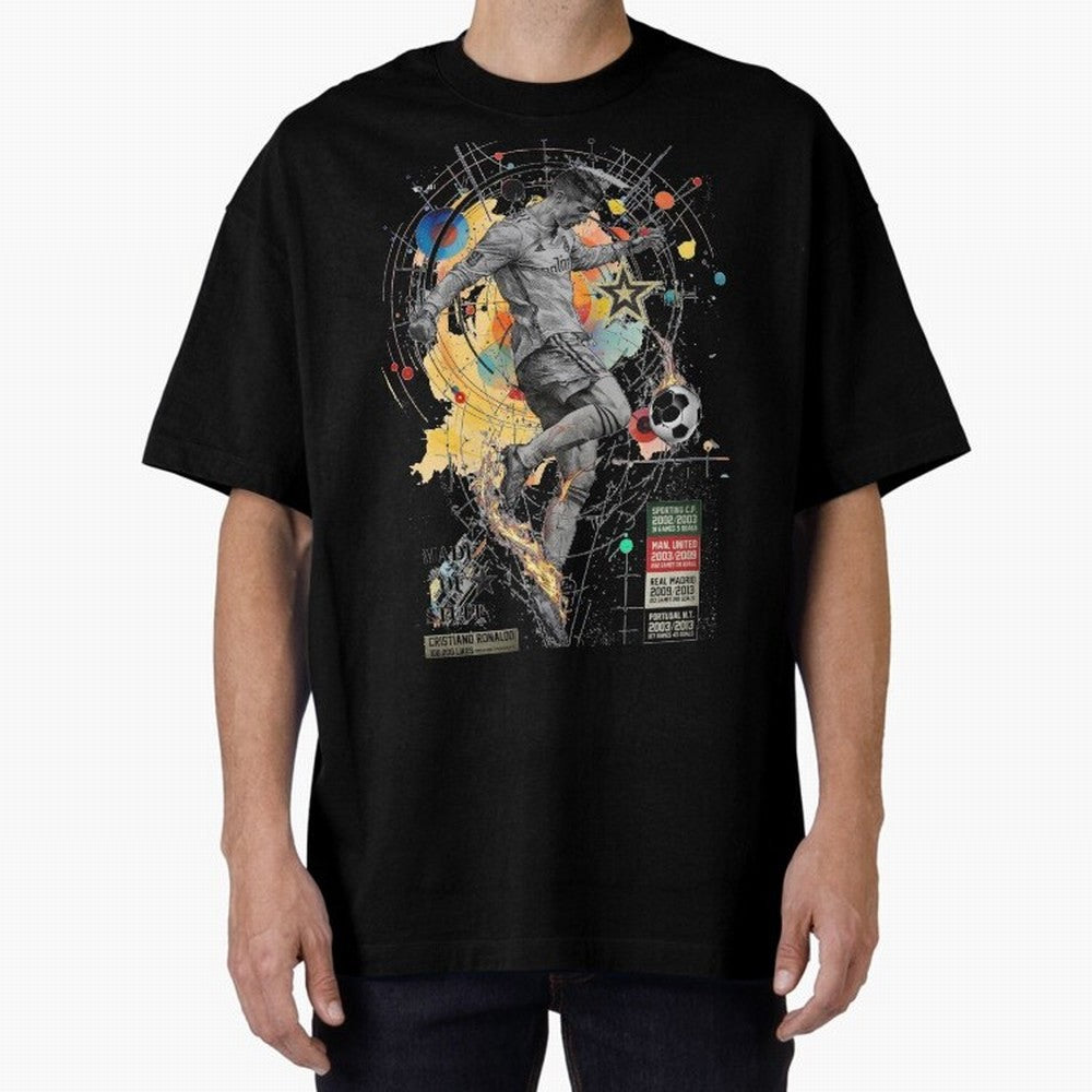 Cristiano Ronaldo Football Playmaker Oversized T-Shirt Bring Champion Energy into FIFA World Cup 2026 for Fans of CR7 and Spain and Netherlands, Bringing Retro Football Energy, Iconic Rivalries, Trophy Chase Drama and Stadium Atmosphere; Great for