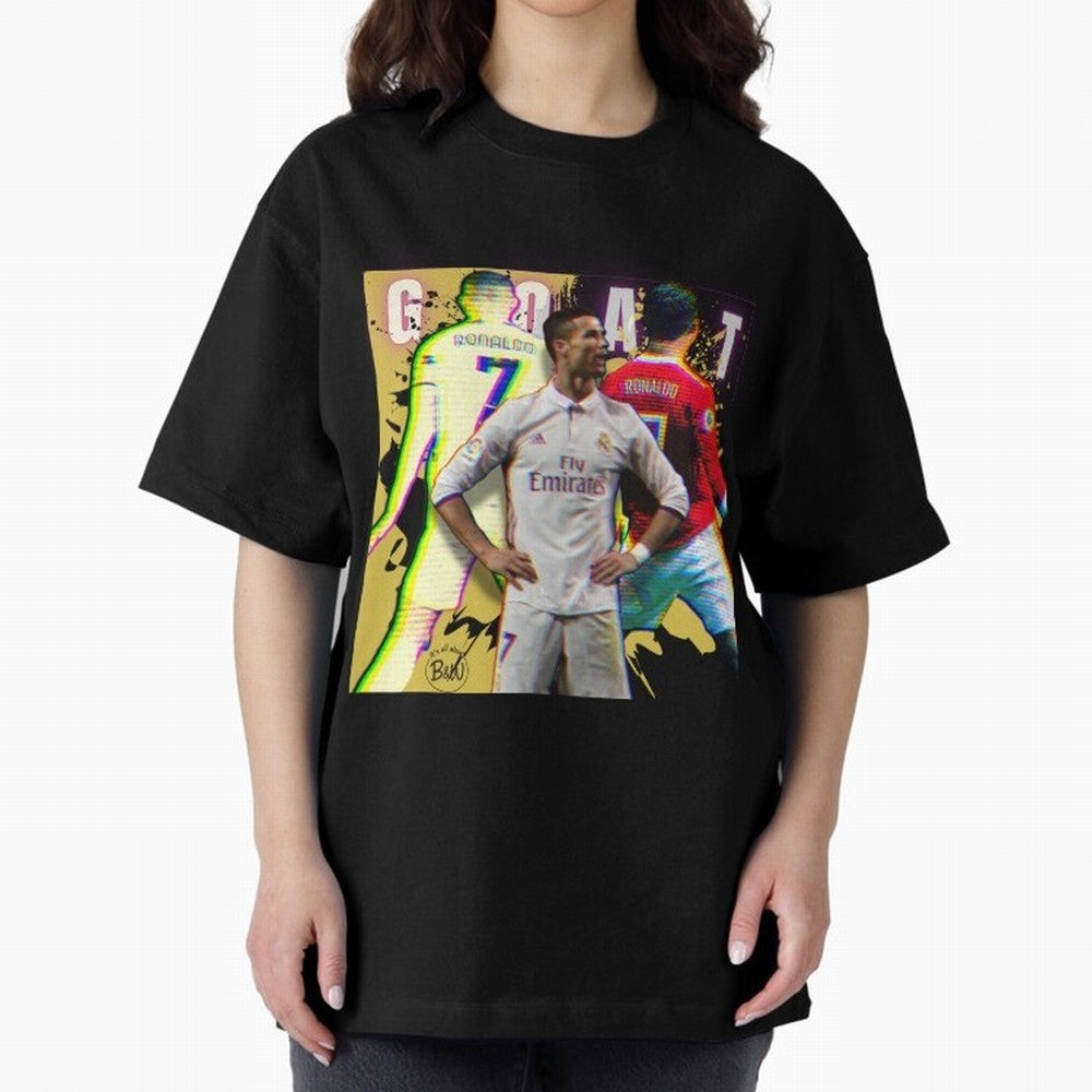 Cristiano Ronaldo ¨C The GOAT Era Tribute Oversized T-Shirt Keep the Legacy of FIFA World Cup 2026 Spirit, Celebrating Argentina, Messi and Cristiano Ronaldo, Game Day Rituals, Football Legends, Country Pride and the Road to the Final; Created for