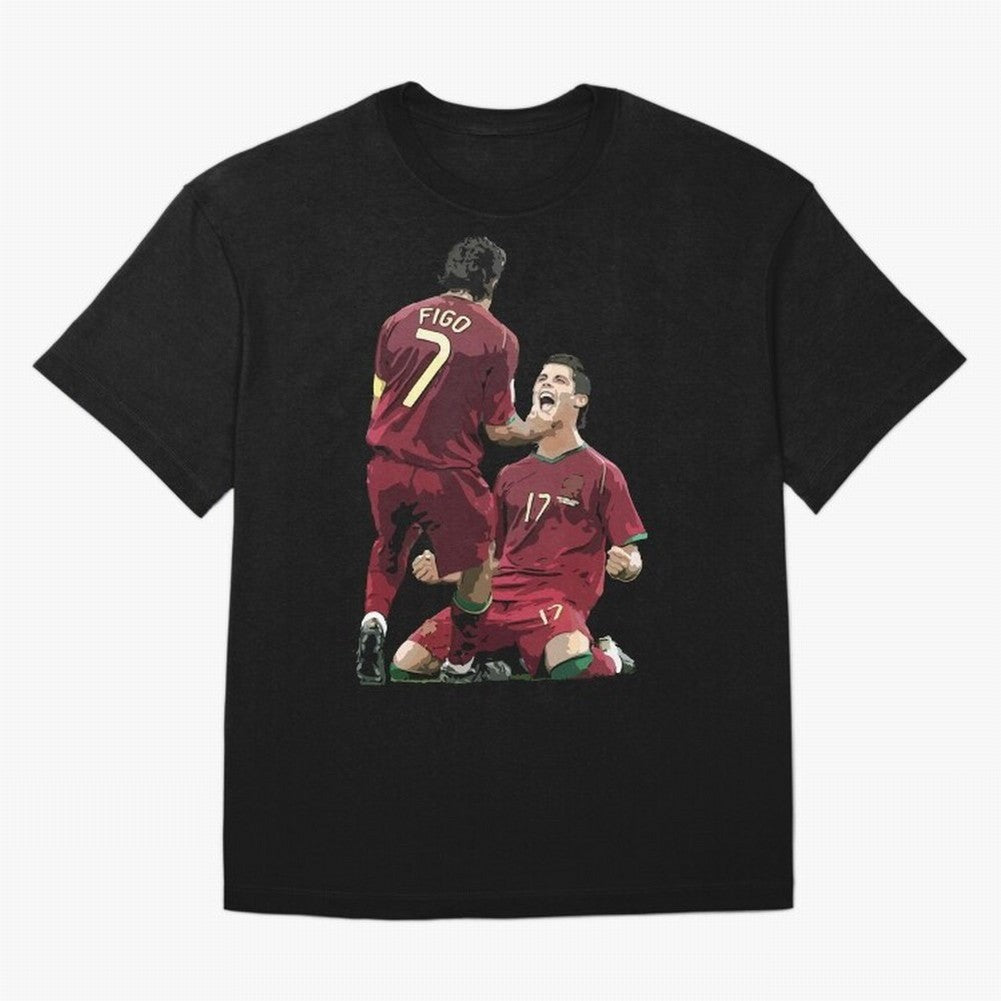 Luis Figo & Cristiano Ronaldo Oversized T-Shirt Represent Football Lovers during FIFA World Cup 2026 Connected to CR7, Netherlands Energy, Classic Soccer Heritage, Championship Pressure, Fan Loyalty and International Pride; Great for Watch Parties,