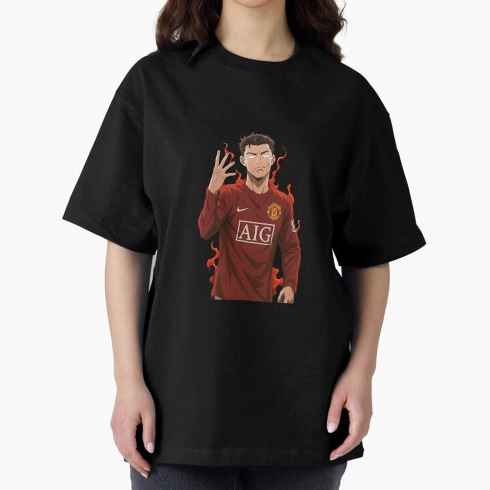 Cristiano Ronaldo Anime Art ¨C Blue Lock Inspired Football Legend Oversized T-Shirt Refresh FIFA World Cup 2026 Group Stage Made for Messi, France Energy, Fan Favorite Moments, National Team Passion, Big Match Drama and Soccer History; Ideal for