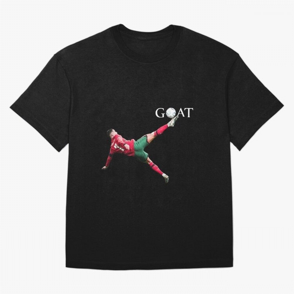 GOAT in Motion: Ronaldo's Iconic Bicycle Kick Oversized T-Shirt Celebrate Football Heritage in Global Football Passion for FIFA World Cup 2026 USA Canada Mexico, Inspired by Neymar, England and Germany, Classic Soccer Heritage, Championship
