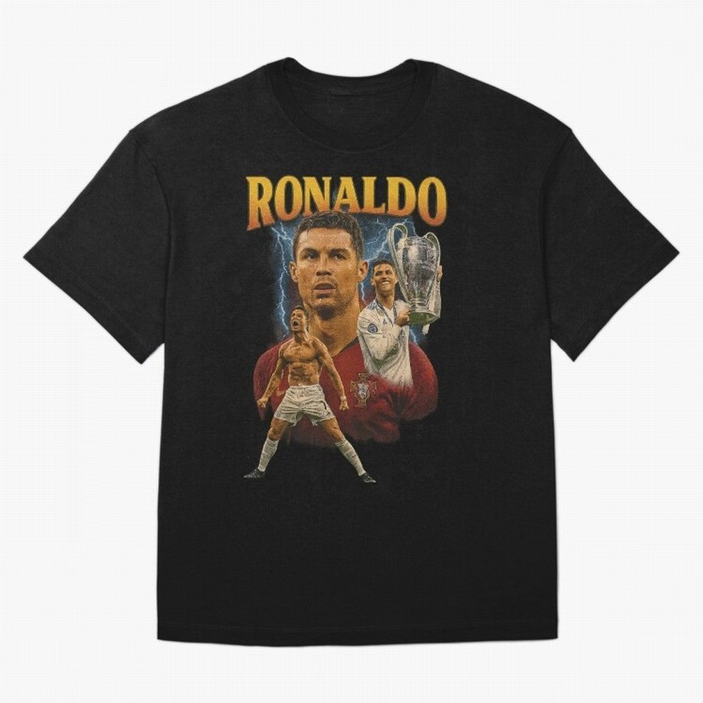 Cristiano Ronaldo CR7 Retro clothing | Vintage Football Legend Oversized T-Shirt Celebrate Fan Favorites in Match Day Hype around FIFA World Cup 2026, Haaland and Mbappe, Brazil, Sports Nostalgia, International Competition, Famous Players and
