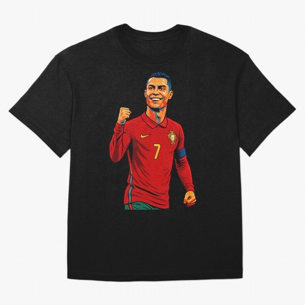 Cristiano Ronaldo Goal Pop Art Oversized T-Shirt Join Supporters Worldwide for FIFA World Cup 2026 USA Canada Mexico Inspired by Neymar, Haaland and Cristiano Ronaldo, Brazil Energy, Football Festival Excitement, Trophy Ambitions, Country Rivalries