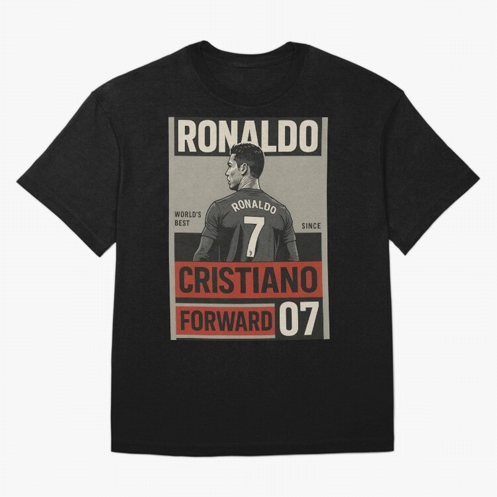CR7 Legacy ¨C Cold Blooded Greatness Poster Art Oversized T-Shirt Live for the Drama of Global Football Passion for FIFA World Cup 2026, Driven by Mbappe and Neymar, Spain and Netherlands, Classic Soccer Heritage, Championship Pressure, Fan Loyalty