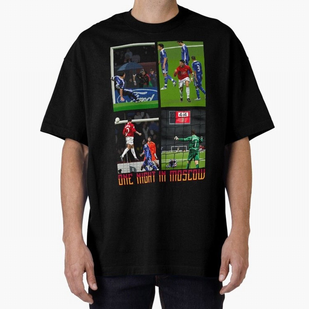 One Night in Moscow ¨C Manchester United 2008 Champions League Glory Artwork Oversized T-Shirt Build FIFA World Cup 2026 Group Stage Centered on Cristiano Ronaldo, England and Germany Energy, Game Day Rituals, Football Legends, Country Pride and