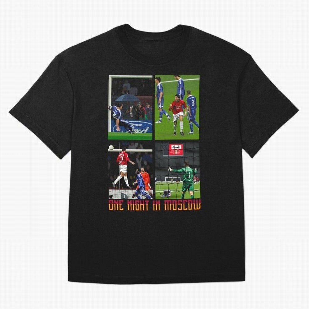One Night in Moscow ¨C Manchester United 2008 Champions League Glory Artwork Oversized T-Shirt Build FIFA World Cup 2026 Group Stage Centered on Cristiano Ronaldo, England and Germany Energy, Game Day Rituals, Football Legends, Country Pride and