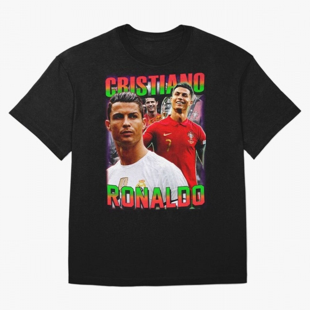 Cristiano Ronaldo Graphic Oversized T-Shirt Share the FIFA World Cup 2026 Journey through Mbappe Highlights, Portugal Pride, Tournament Hype, Historic Matchups, Family Viewing Parties and Global Sports Pride; Ideal for Fans Who Follow Messi,