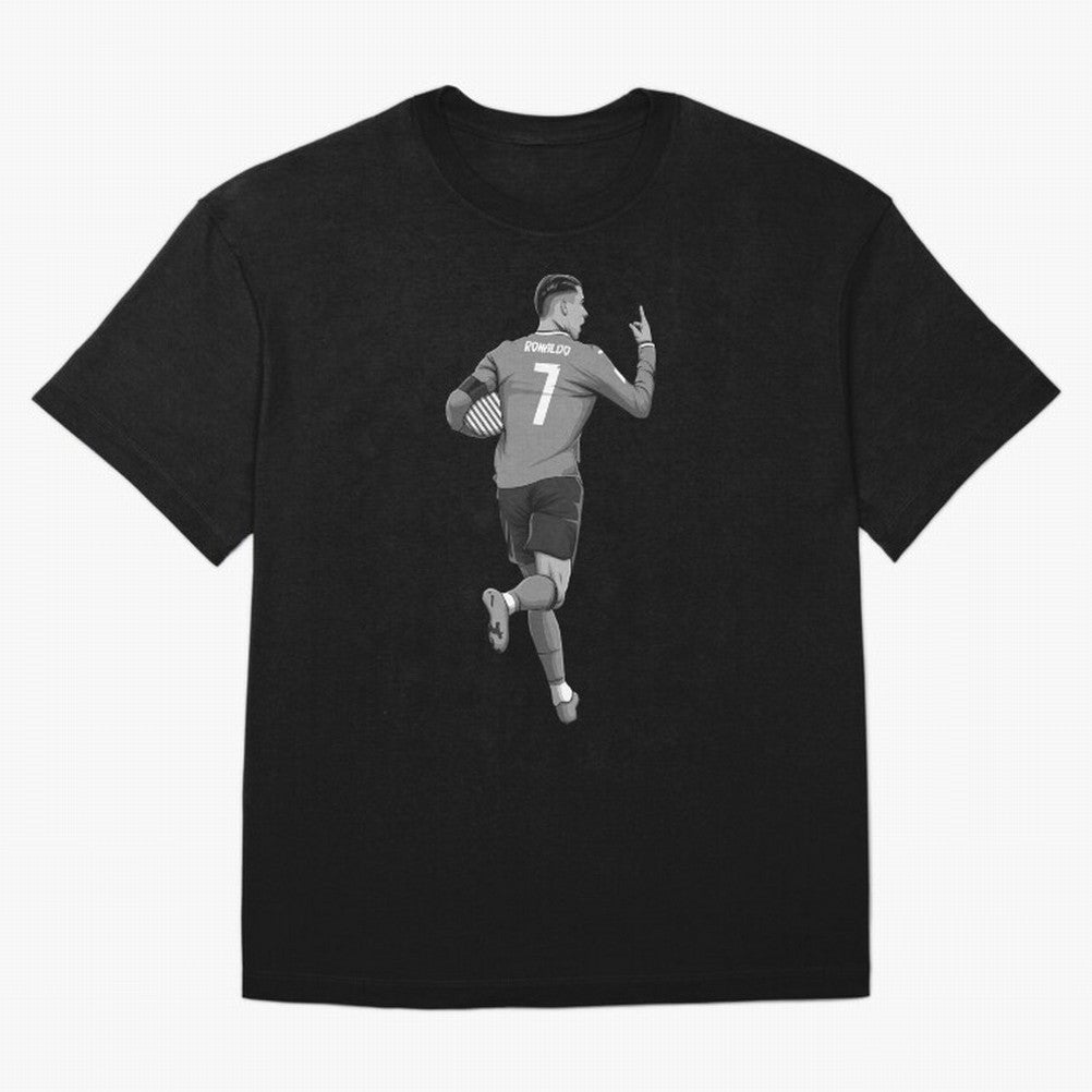 Cristiano Ronaldo Black and White Version Oversized T-Shirt Honor FIFA World Cup 2026 for Fans of Mbappe and France, Bringing Stadium Chants, National Pride, Trophy Dreams and Unforgettable Football Memories; Built for Supporters Chasing Trophy