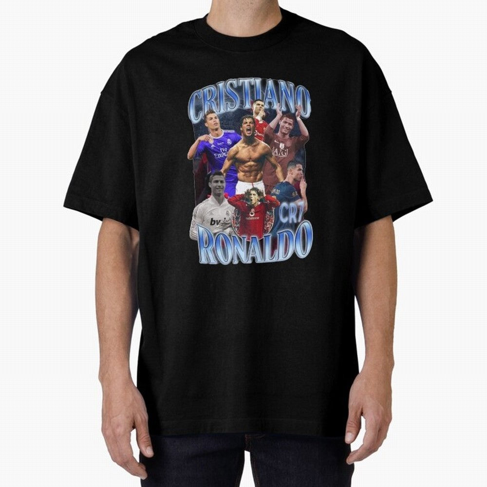 Cristiano Ronaldo GOAT Oversized T-Shirt Represent the Passion of FIFA World Cup 2026 Group Stage with Messi, Neymar and Mbappe, Spain Energy, Match Day Excitement, Supporter Culture, Golden Goals and Global Football Passion; Created for Match Day