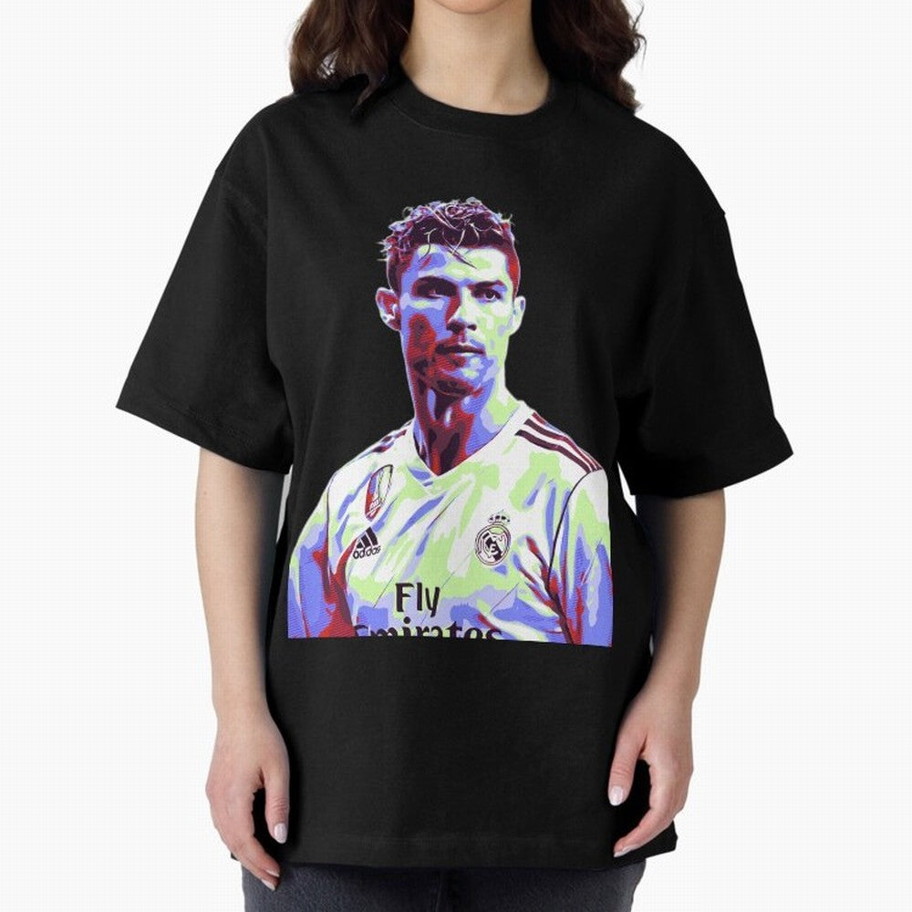 Ronaldo - retro Oversized T-Shirt Discover Global Football Passion for FIFA World Cup 2026 Group Stage, Celebrating CR7, England, Game Day Rituals, Football Legends, Country Pride and the Road to the Final; Ideal for Football Dads, Football Moms,