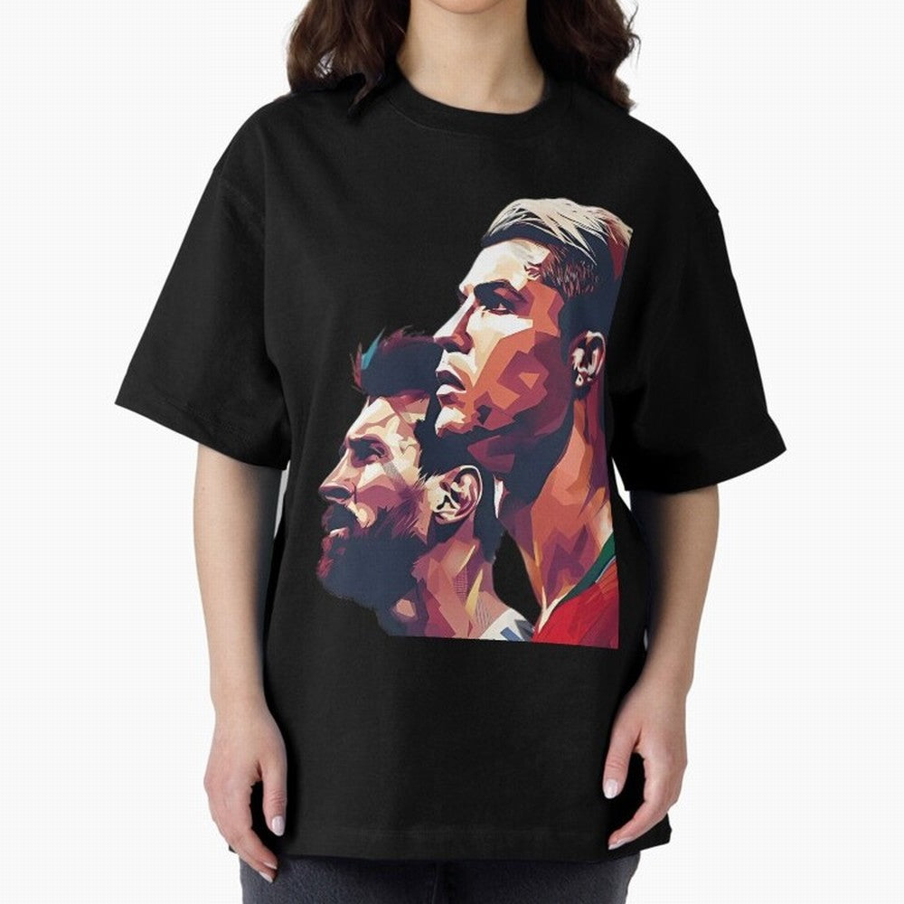 ronaldo and messi - Goat Oversized T-Shirt Relive the Noise and Pride of FIFA World Cup 2026 Inspired by Haaland, Portugal, Spain and Germany Energy, Game Day Rituals, Football Legends, Country Pride and the Road to the Final; Perfect for People