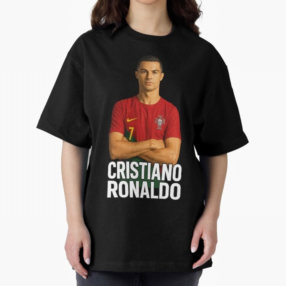 Cristiano Ronaldo Oversized T-Shirt Show Support during Match Day Hype around FIFA World Cup 2026, CR7, Portugal, Spain and Germany, Football History, Final Match Energy, Crowd Noise and Once in a Lifetime Moments; Made for Die Hard Supporters,