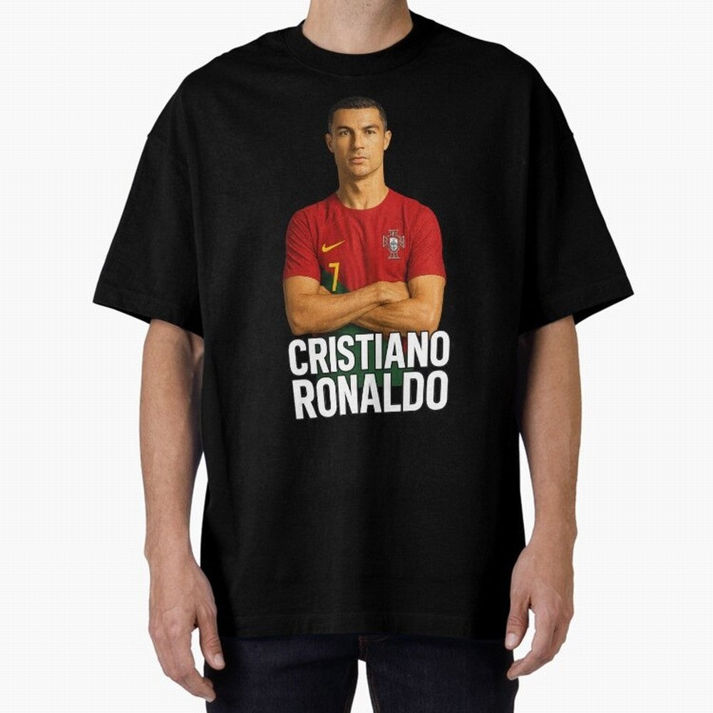 Cristiano Ronaldo Oversized T-Shirt Show Support during Match Day Hype around FIFA World Cup 2026, CR7, Portugal, Spain and Germany, Football History, Final Match Energy, Crowd Noise and Once in a Lifetime Moments; Made for Die Hard Supporters,