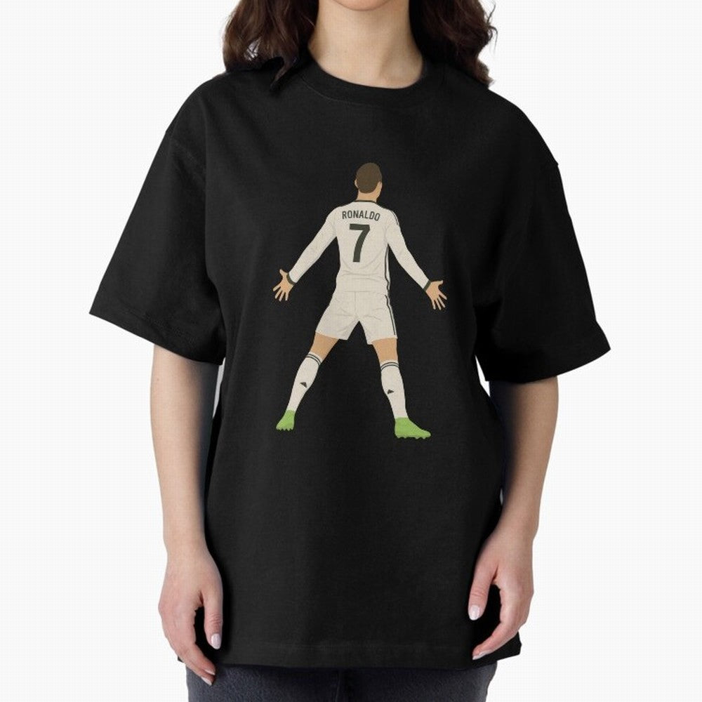 Cristiano Ronaldo Iconic Celebration Oversized T-Shirt Fuel the Hype around Match Day Hype around FIFA World Cup 2026, Mbappe, England and Germany, Classic Soccer Heritage, Championship Pressure, Fan Loyalty and International Pride; Ideal for