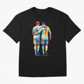 Cristiano Ronaldo & Toni Kroos Wpap Art Oversized T-Shirt Unlock FIFA World Cup 2026 for Fans of Mbappe and Neymar and England, France and Netherlands, Bringing Retro Football Energy, Iconic Rivalries, Trophy Chase Drama and Stadium Atmosphere;
