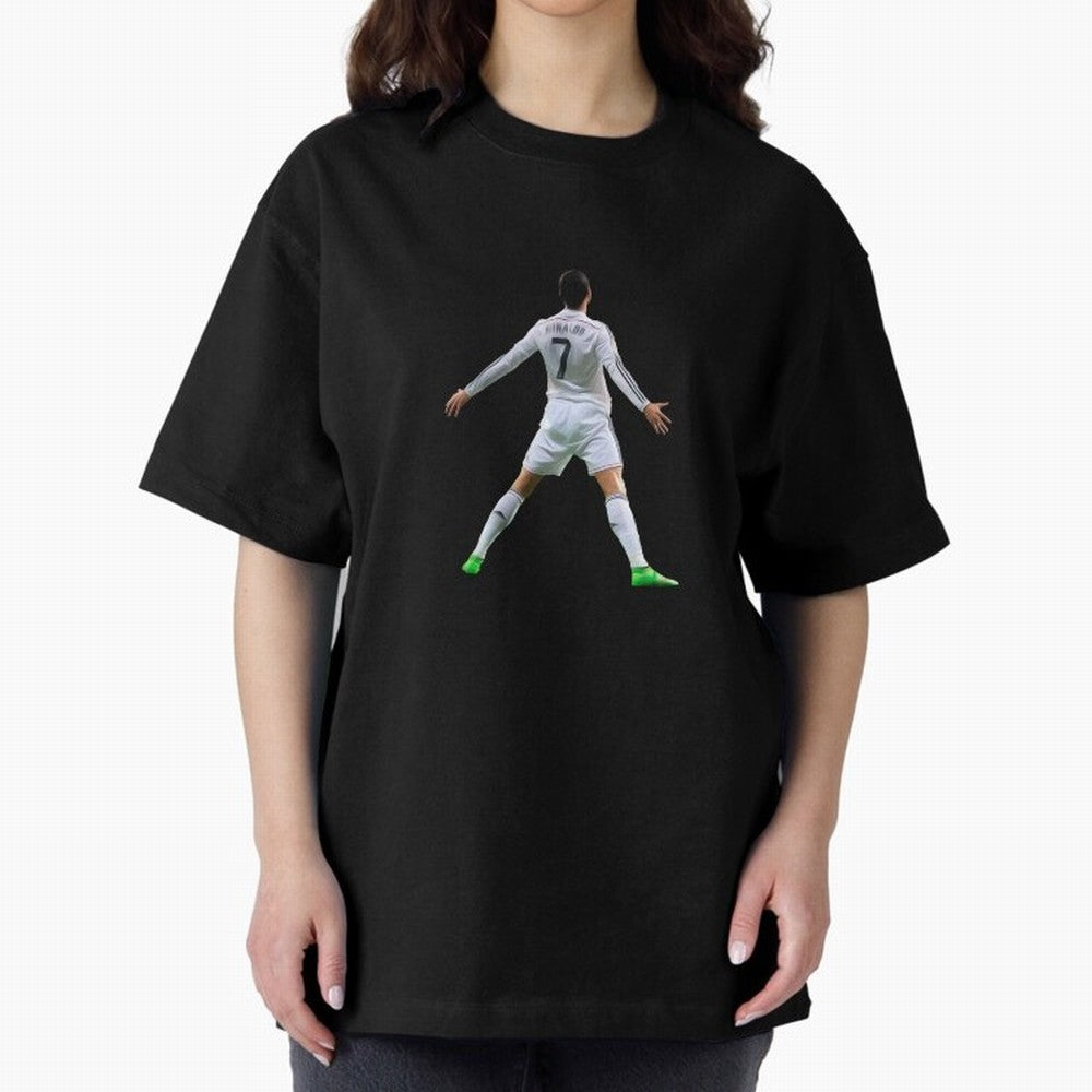 DESIGN CRISTIANO RONALDO CR7 STICKER Oversized T-Shirt Carry National Pride through FIFA World Cup 2026 Group Stage Connected to CR7, Argentina Energy, Retro Football Energy, Iconic Rivalries, Trophy Chase Drama and Stadium Atmosphere; Perfect for