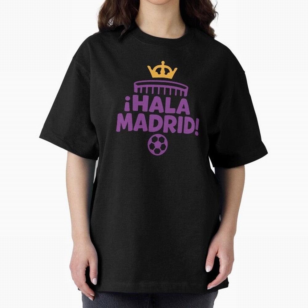 Hala Madrid Oversized T-Shirt Show Your Love for Global Football Passion for FIFA World Cup 2026, Celebrating Cristiano Ronaldo, Brazil, Portugal and Argentina, Supporter Pride, Iconic Celebrations, Legendary Names and Global Match Day Energy;