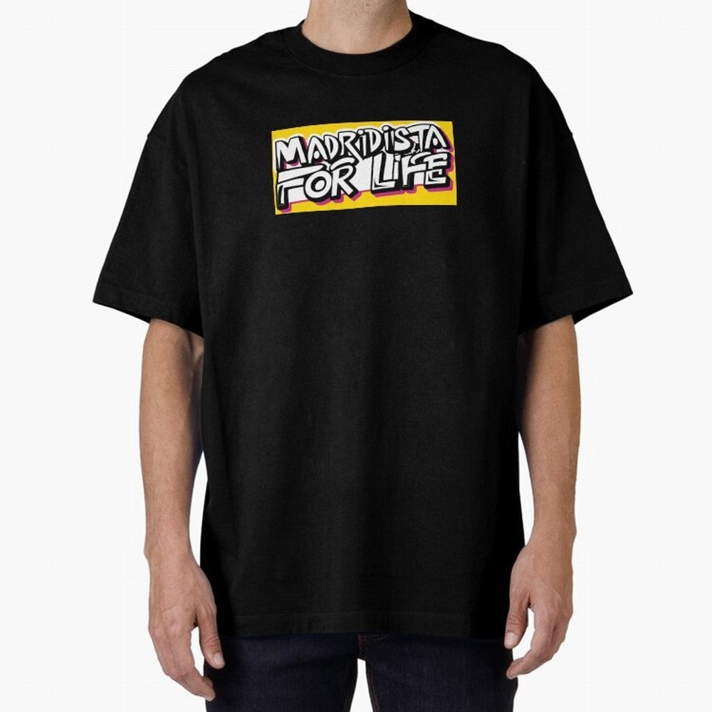 Madridista for Life Oversized T-Shirt Show Your Tournament Heart for Global Football Passion for FIFA World Cup 2026 USA Canada Mexico, Inspired by CR7 and Messi, England and Germany, Game Day Rituals, Football Legends, Country Pride and the Road