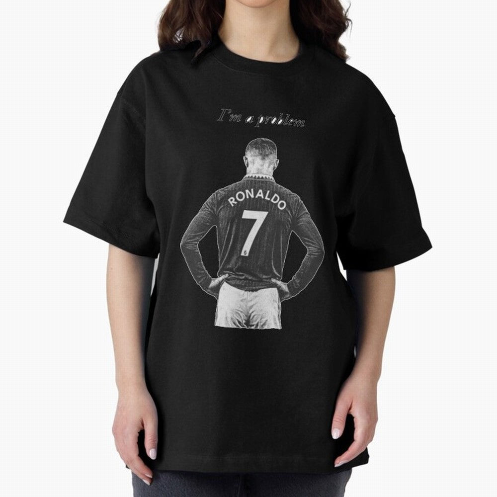 Ronaldo Problem Oversized T-Shirt Join the Countdown to Global Football Passion for FIFA World Cup 2026 USA Canada Mexico, with Messi, Spain, Champion Mindset, Group Stage Buzz, Knockout Tension and Passionate Fan Culture; Great for Supporters Who