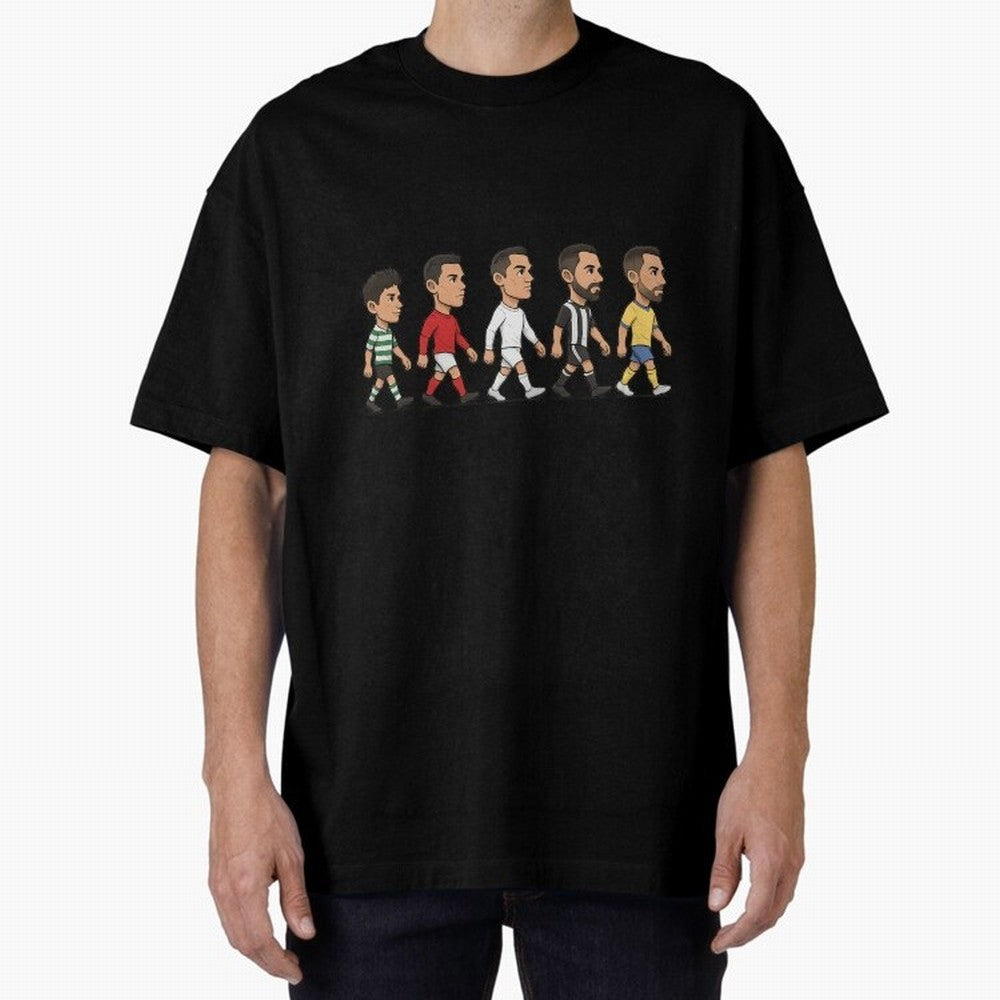 Ronaldo Evolution Sticker ¨C Cartoon Football Art from Sporting to Al-Nassr Oversized T-Shirt Create Global Football Passion for FIFA World Cup 2026 USA Canada Mexico, Celebrating Haaland, France, Supporter Pride, Iconic Celebrations, Legendary