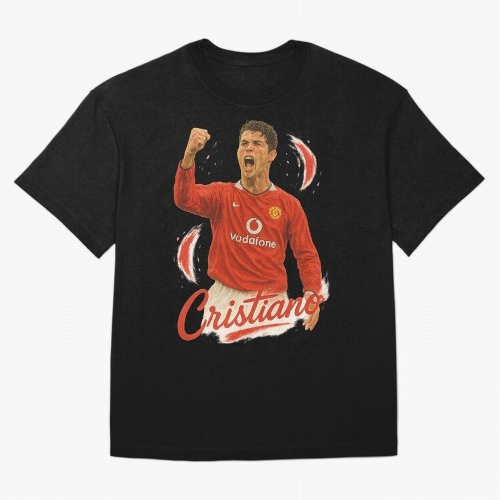 Young Cristiano Ronaldo Man United Art ¨C Rising Soccer Legend Tribute	 Oversized T-Shirt Refresh Match Day Hype around FIFA World Cup 2026 USA Canada Mexico, CR7 and Messi, France and Portugal, Championship Spirit, Famous Goals, Roaring Crowds and