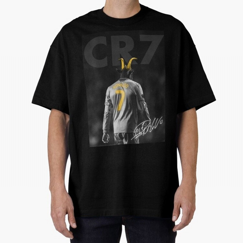 CR7 The Goat Poster Oversized T-Shirt Celebrate Fan Culture around FIFA World Cup 2026 USA Canada Mexico Spirit, Celebrating Argentina, Messi, Championship Spirit, Famous Goals, Roaring Crowds and International Football Unity; Great for Watch