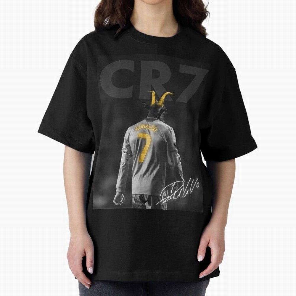 CR7 The Goat Poster Oversized T-Shirt Celebrate Fan Culture around FIFA World Cup 2026 USA Canada Mexico Spirit, Celebrating Argentina, Messi, Championship Spirit, Famous Goals, Roaring Crowds and International Football Unity; Great for Watch