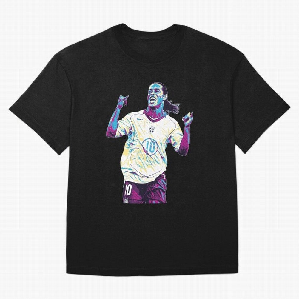 Ronaldinho brazil team Oversized T-Shirt Celebrate Fan Favorites in Match Day Hype around FIFA World Cup 2026 Group Stage, Messi, CR7 and Mbappe, Germany, Sports Nostalgia, International Competition, Famous Players and Unforgettable Victories;