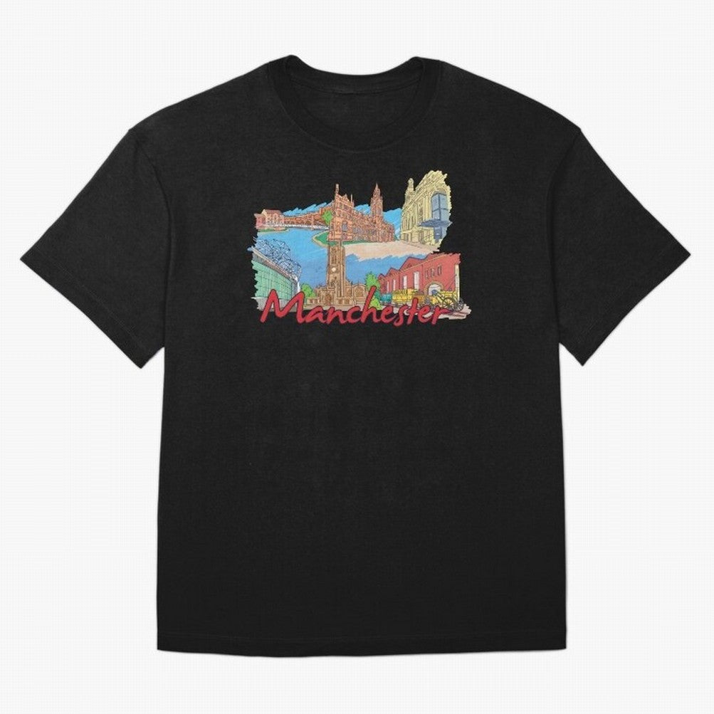 Manchester Oversized T-Shirt Show Championship Spirit for Match Day Hype around FIFA World Cup 2026, Messi and Cristiano Ronaldo, Germany, Supporter Pride, Iconic Celebrations, Legendary Names and Global Match Day Energy; Great for Watch Parties,