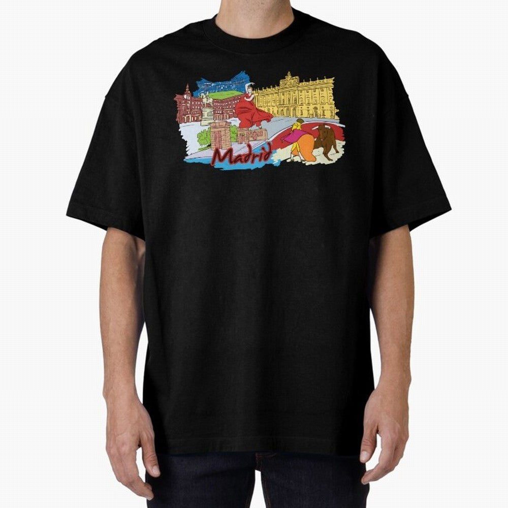 Madrid Oversized T-Shirt Carry the Colors and Pride of the FIFA World Cup 2026 USA Canada Mexico Journey through Cristiano Ronaldo Highlights, Argentina, France and Brazil Pride, Worldwide Fan Energy, Dramatic Goals, Stadium Lights and Championship