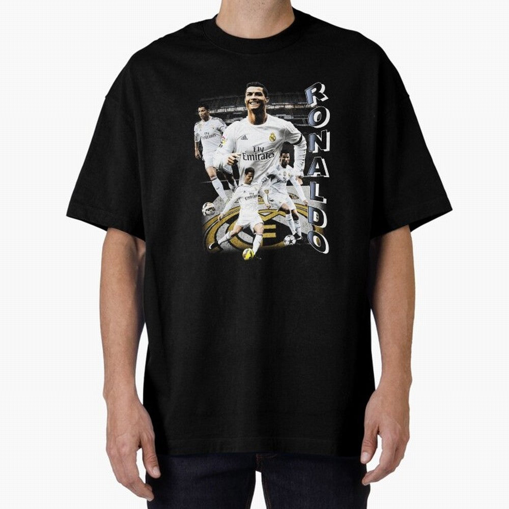 Cristiano Ronaldo Vintage Oversized T-Shirt Carry the Colors and Pride of Global Football Passion for FIFA World Cup 2026 Group Stage, Connected to CR7, Argentina, France and Brazil, Goal Celebration Energy, Supporter Heritage, Football Icons and