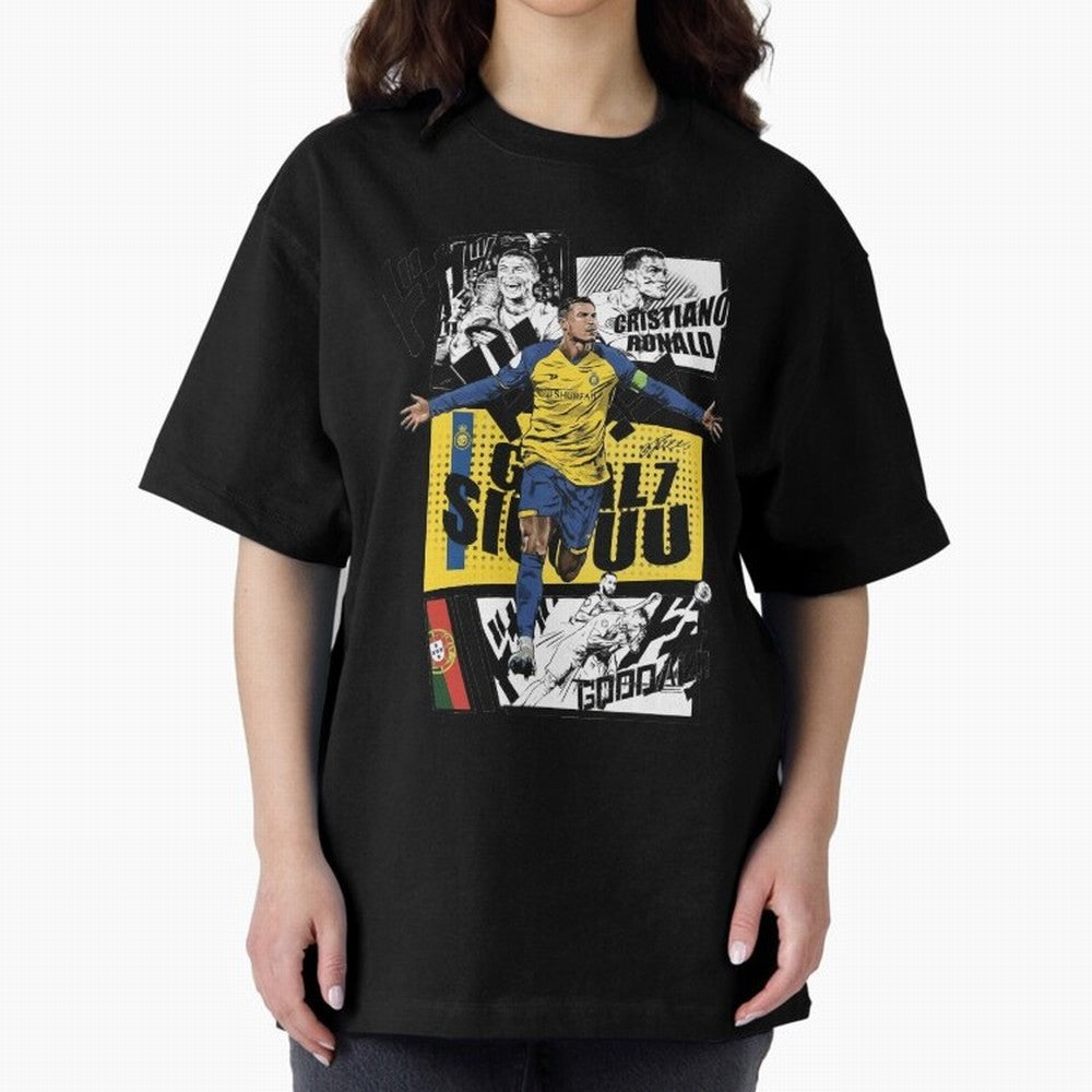 Cristiano Ronaldo CR7 Scorer Oversized T-Shirt Honor the Football Icons of FIFA World Cup 2026 Group Stage for Fans of Messi, Neymar and Mbappe and Germany, Bringing Fan Favorite Moments, National Team Passion, Big Match Drama and Soccer History;