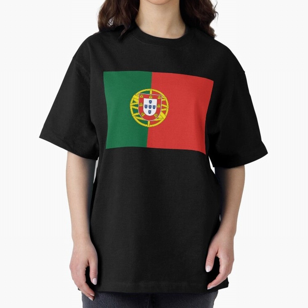 Portugal Flag Oversized T-Shirt Relive Match Day Hype around FIFA World Cup 2026 USA Canada Mexico, Neymar, France, Tournament Hype, Historic Matchups, Family Viewing Parties and Global Sports Pride; Created for Match Day Parties, Soccer Gifts, Fan