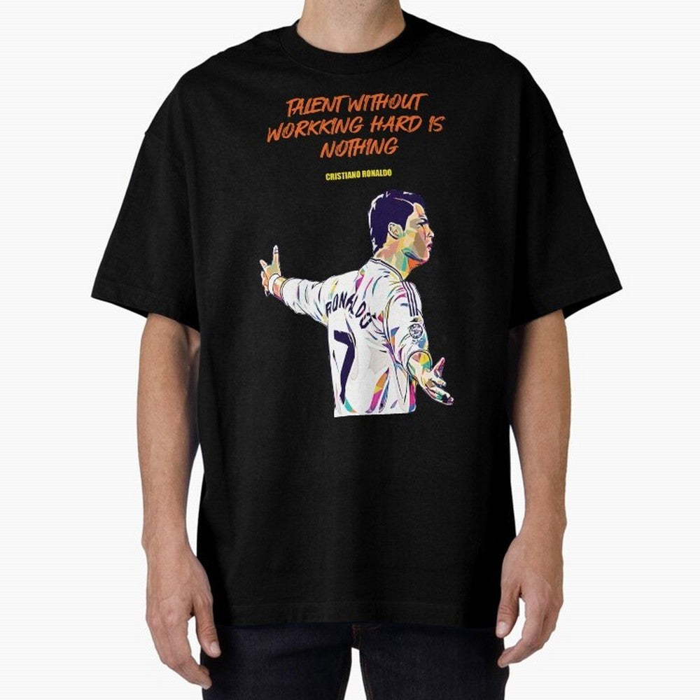 Cristiano Ronaldo Motivational Quote Oversized T-Shirt Bring Retro Soccer Energy to FIFA World Cup 2026 USA Canada Mexico Built around Cristiano Ronaldo, France and Portugal Energy, Fan Favorite Moments, National Team Passion, Big Match Drama and