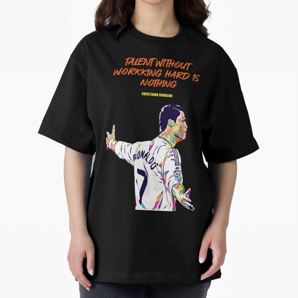Cristiano Ronaldo Motivational Quote Oversized T-Shirt Bring Retro Soccer Energy to FIFA World Cup 2026 USA Canada Mexico Built around Cristiano Ronaldo, France and Portugal Energy, Fan Favorite Moments, National Team Passion, Big Match Drama and