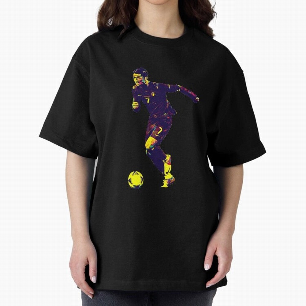 Cristiano Ronaldo Oversized T-Shirt Remember Iconic Moments from Global Football Passion for FIFA World Cup 2026, Featuring Cristiano Ronaldo, Haaland and CR7, England, Stadium Chants, National Pride, Trophy Dreams and Unforgettable Football