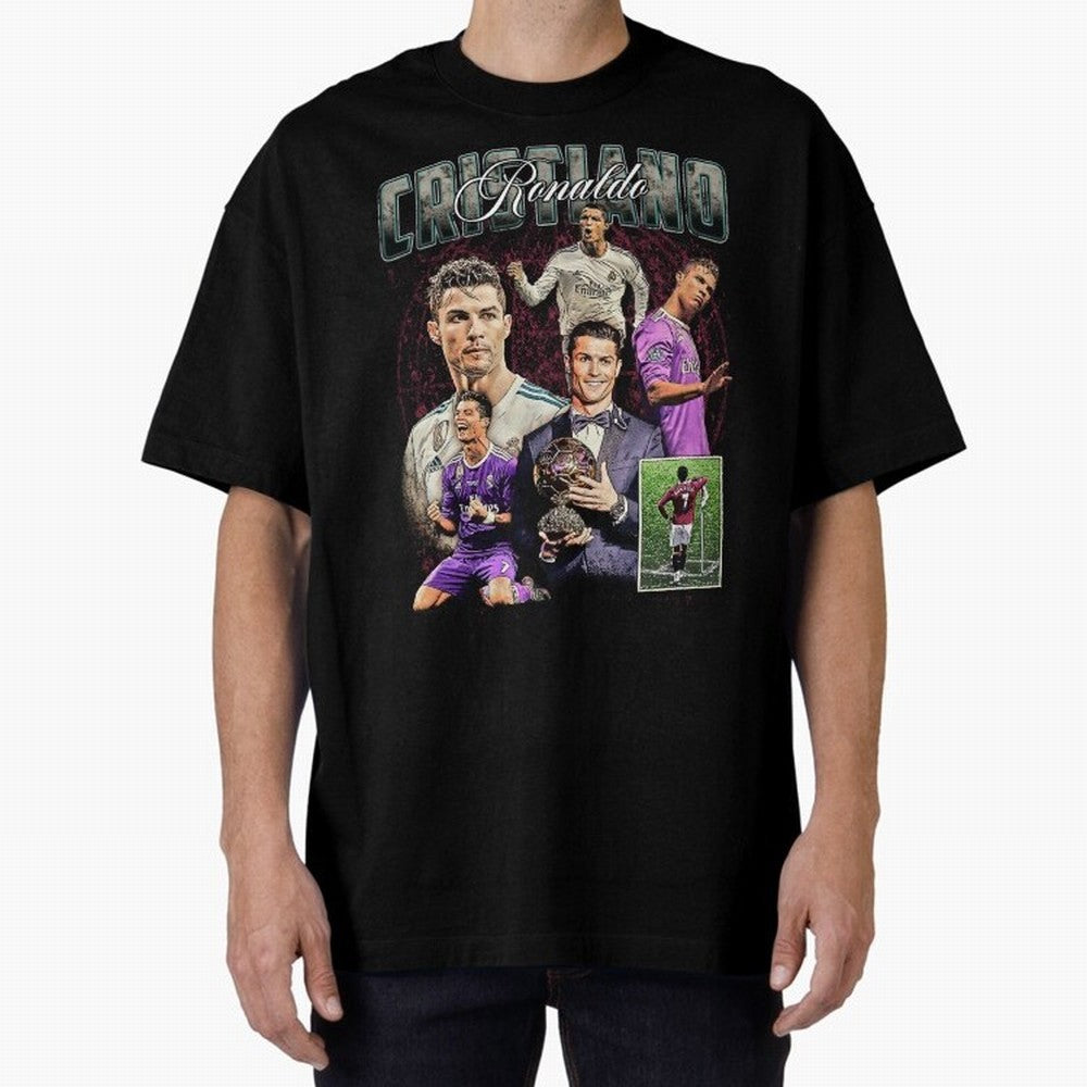 Cristiano Ronaldo Bootleg design Oversized T-Shirt Bring Champion Energy into FIFA World Cup 2026 USA Canada Mexico Spirit, Featuring Argentina, CR7, Football Festival Excitement, Trophy Ambitions, Country Rivalries and Star Player Buzz; Created