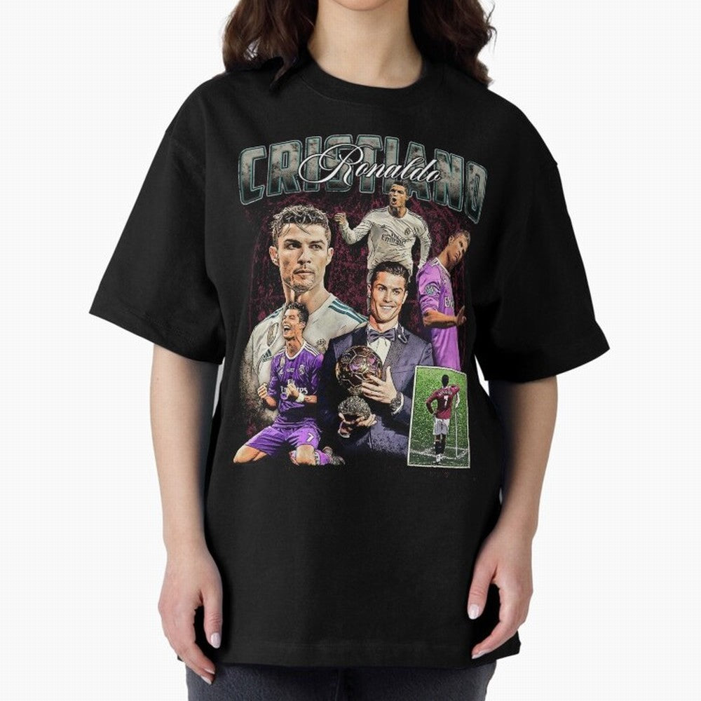 Cristiano Ronaldo Bootleg design Oversized T-Shirt Bring Champion Energy into FIFA World Cup 2026 USA Canada Mexico Spirit, Featuring Argentina, CR7, Football Festival Excitement, Trophy Ambitions, Country Rivalries and Star Player Buzz; Created