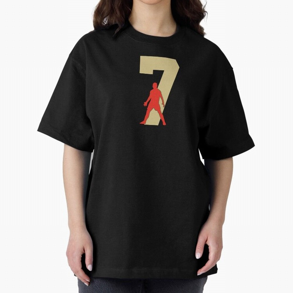 Ronaldo 7 Soccer Icon Oversized T-Shirt Celebrate Classic Football Spirit in FIFA World Cup 2026 USA Canada Mexico Celebrating Messi, Spain Energy, Tournament Hype, Historic Matchups, Family Viewing Parties and Global Sports Pride; Made for