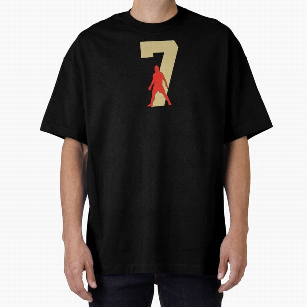 Ronaldo 7 Soccer Icon Oversized T-Shirt Celebrate Classic Football Spirit in FIFA World Cup 2026 USA Canada Mexico Celebrating Messi, Spain Energy, Tournament Hype, Historic Matchups, Family Viewing Parties and Global Sports Pride; Made for