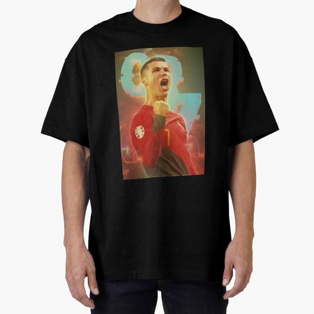 Ronaldo selebration Oversized T-Shirt Showcase FIFA World Cup 2026 USA Canada Mexico for Fans of Mbappe and Neymar and Netherlands, Bringing Tournament Hype, Historic Matchups, Family Viewing Parties and Global Sports Pride; Perfect for Supporters
