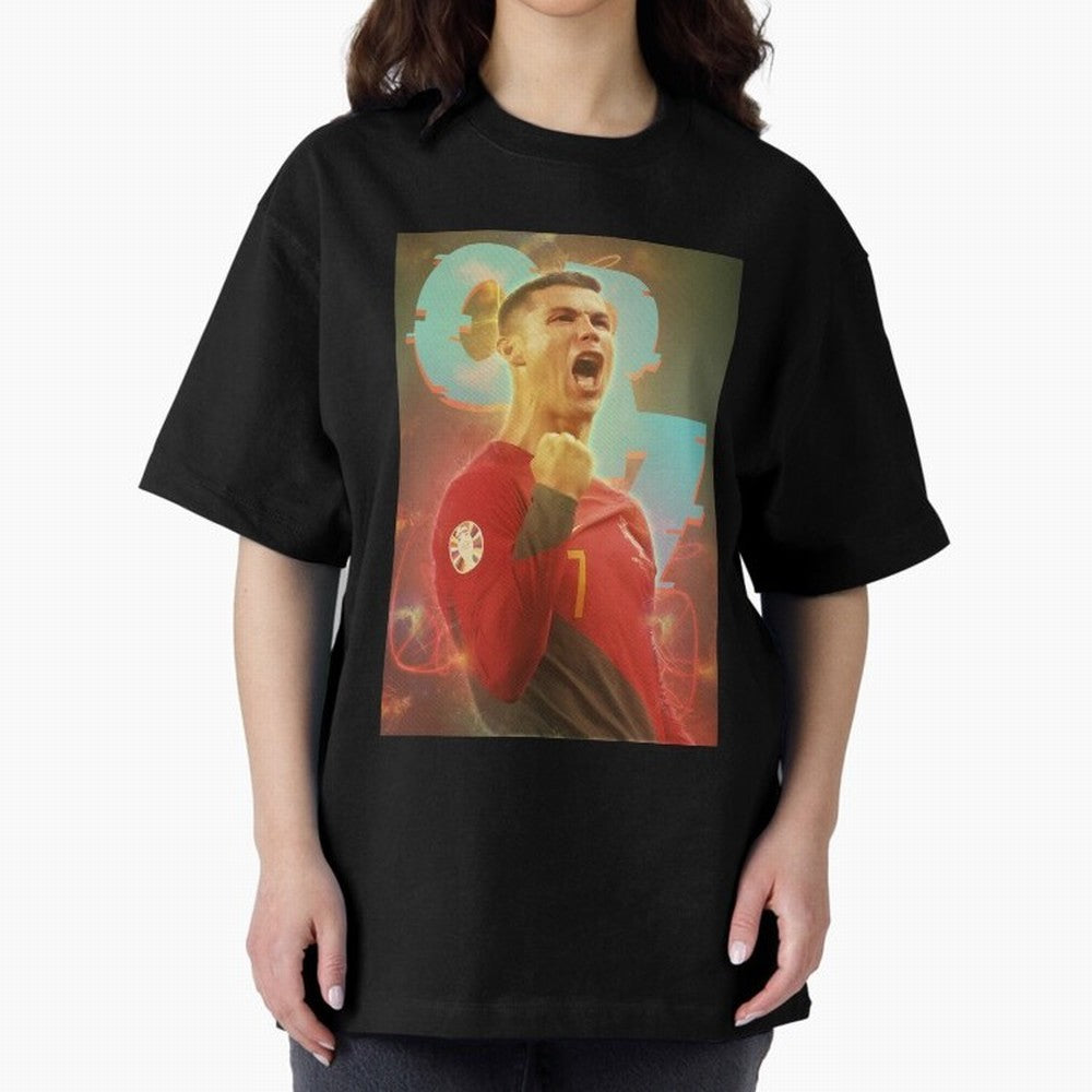 Ronaldo selebration Oversized T-Shirt Showcase FIFA World Cup 2026 USA Canada Mexico for Fans of Mbappe and Neymar and Netherlands, Bringing Tournament Hype, Historic Matchups, Family Viewing Parties and Global Sports Pride; Perfect for Supporters