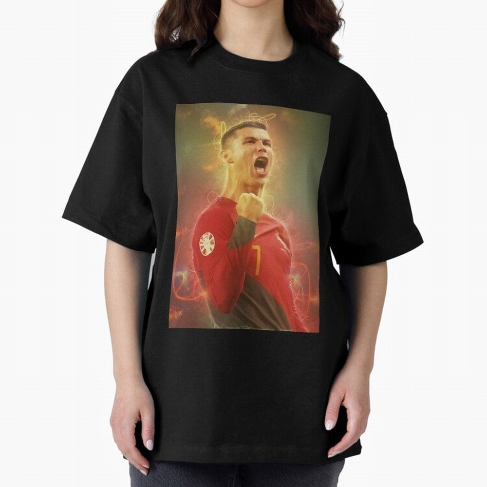 Ronaldo portugal jarsey Oversized T-Shirt Mark Global Football Passion for FIFA World Cup 2026 USA Canada Mexico, Inspired by Messi, Spain and Netherlands, Champion Mindset, Group Stage Buzz, Knockout Tension and Passionate Fan Culture; Perfect for