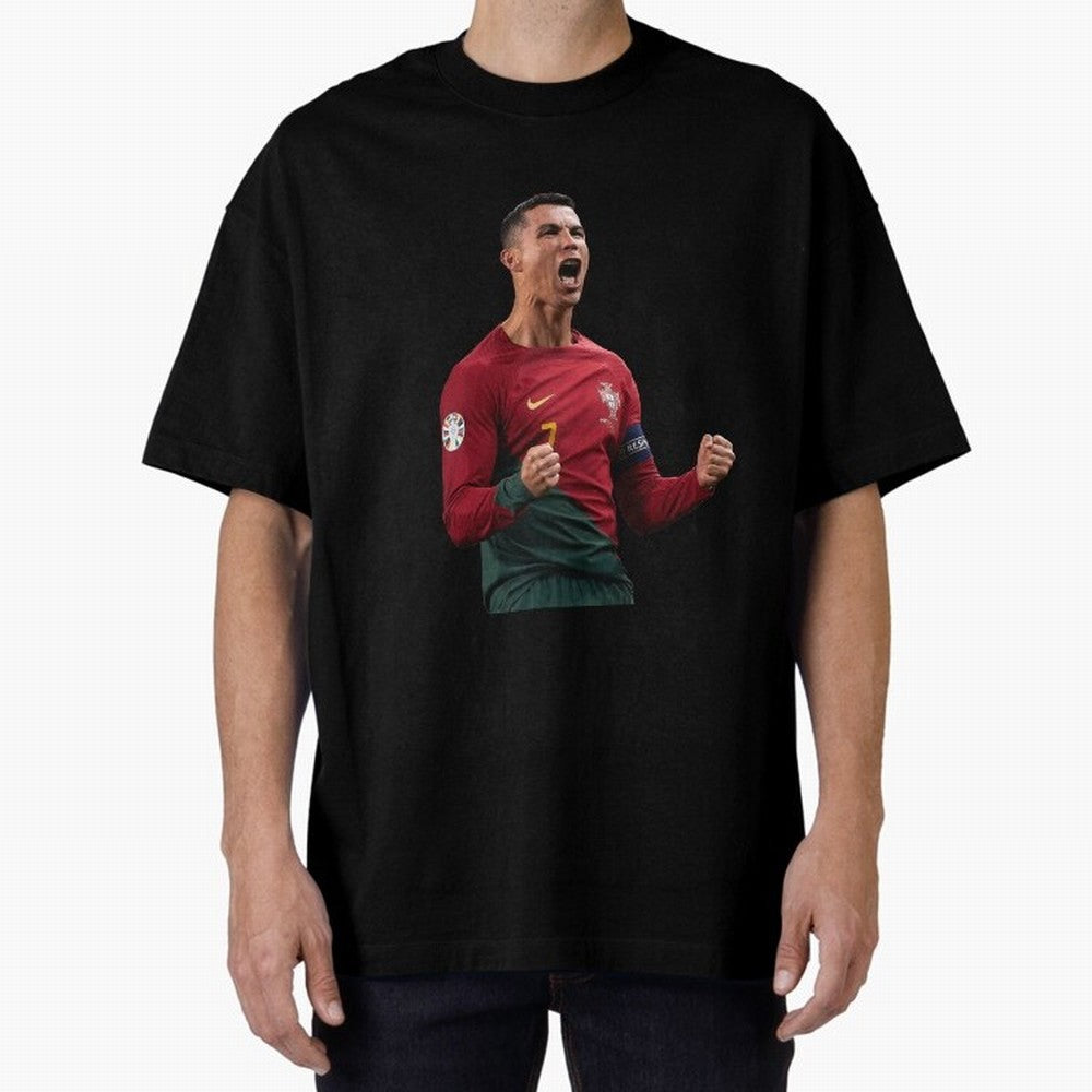 Cristiano Ronaldo T-Shirt Oversized T-Shirt Discover Match Day Hype around FIFA World Cup 2026, Messi, Portugal, Spain and Germany, Worldwide Fan Energy, Dramatic Goals, Stadium Lights and Championship Celebrations; Ideal for Fans Who Follow Messi,