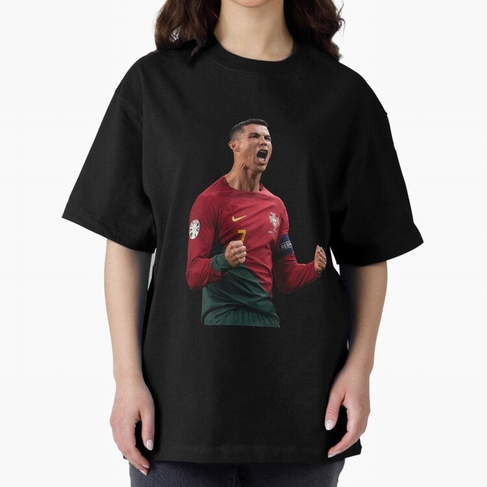 Cristiano Ronaldo T-Shirt Oversized T-Shirt Discover Match Day Hype around FIFA World Cup 2026, Messi, Portugal, Spain and Germany, Worldwide Fan Energy, Dramatic Goals, Stadium Lights and Championship Celebrations; Ideal for Fans Who Follow Messi,