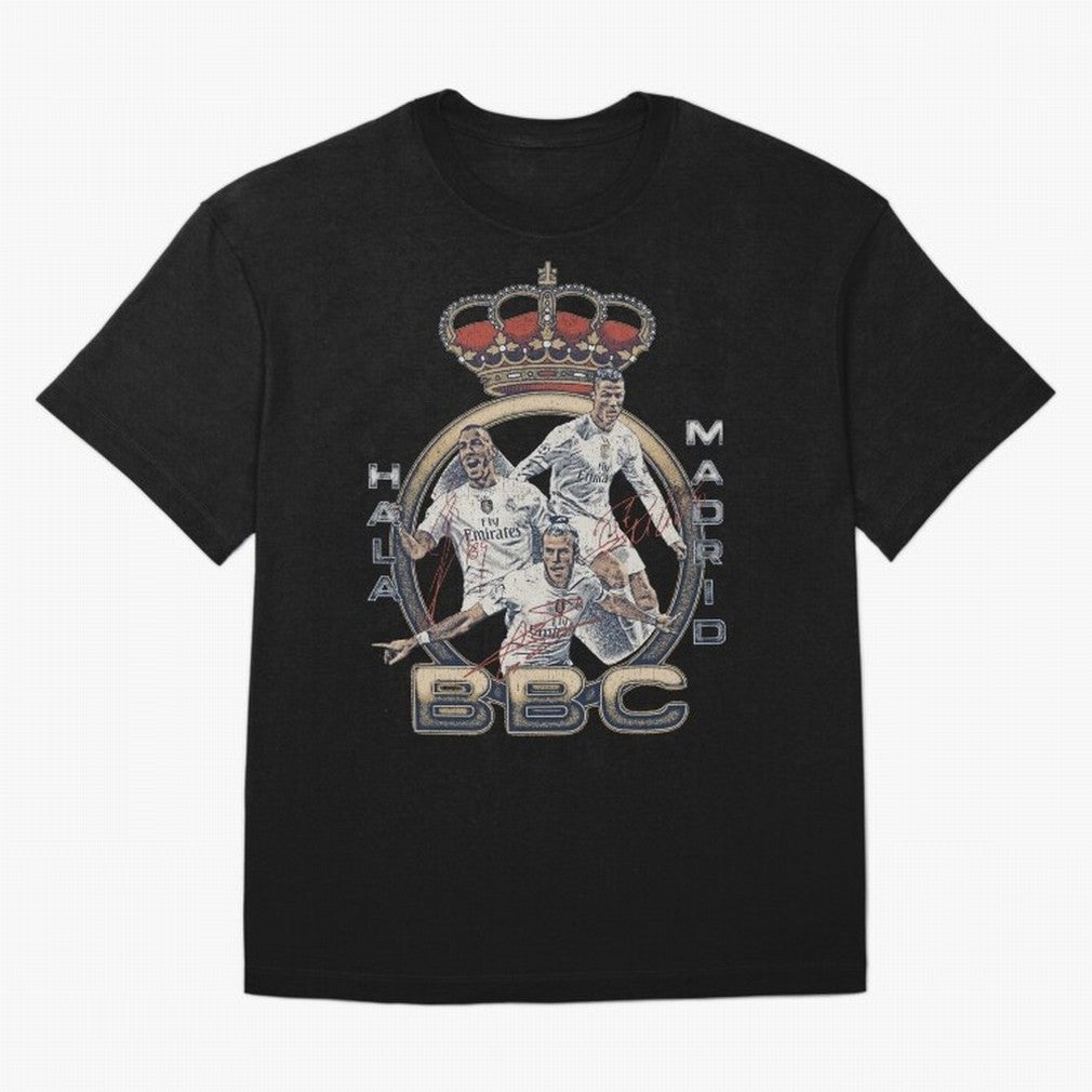 BBC of Real Madrid Oversized T-Shirt Build the FIFA World Cup 2026 Group Stage Journey through Neymar, Haaland and Cristiano Ronaldo Highlights, England Pride, Goal Celebration Energy, Supporter Heritage, Football Icons and Worldwide Tournament