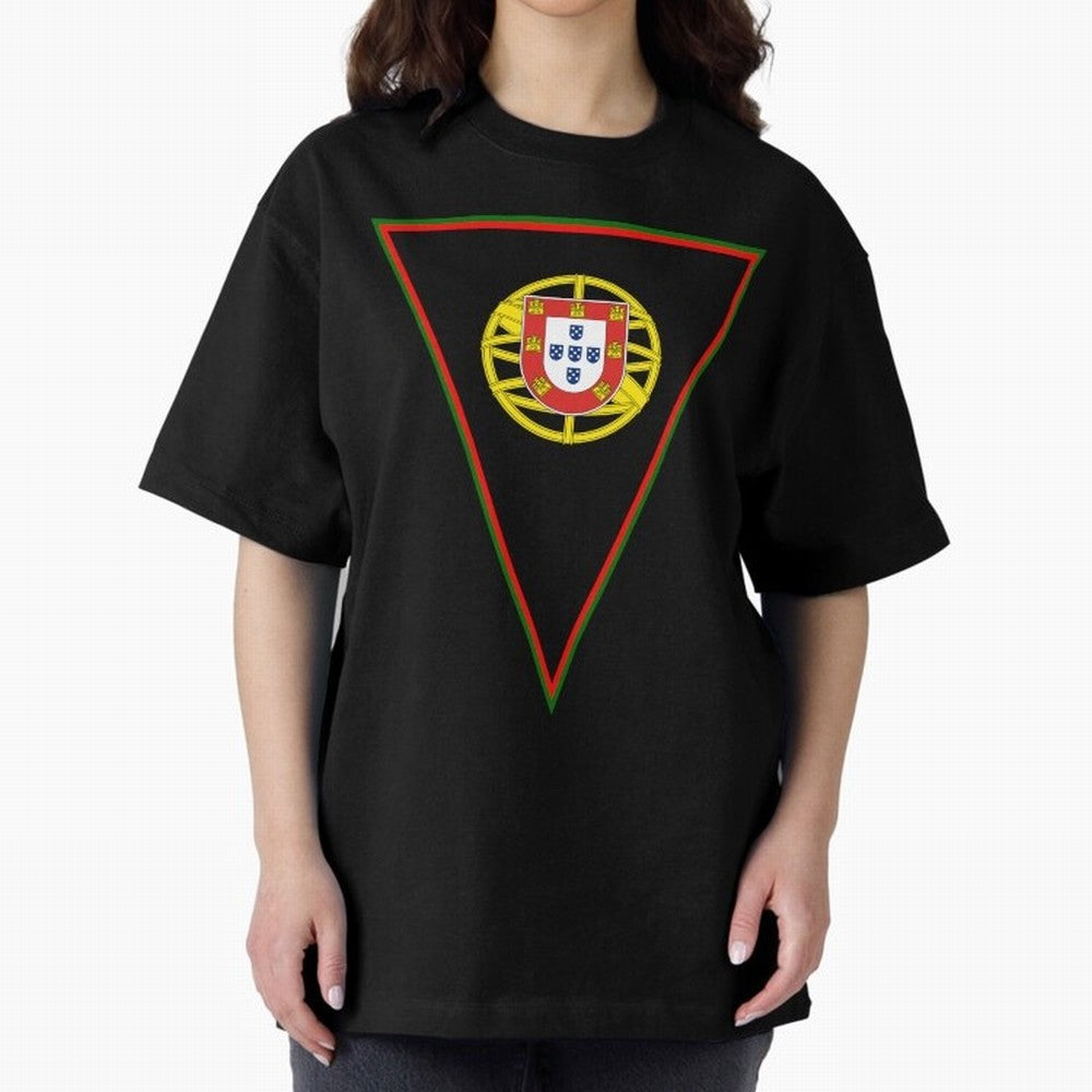 Portugal Flag & Coat of arms Oversized T-Shirt Join FIFA World Cup 2026 USA Canada Mexico Connected to Haaland, Portugal, Spain and Germany Energy, Vintage Soccer Flavor, Modern Football Stars, National Flags and Final Night Emotion; Created for